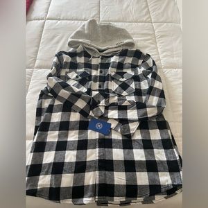 Hurley Men’s Button Down Hooded Flannel